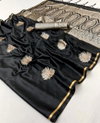 Kanthkala Panther Dark By Rajtex Satin Handloom Weaving Silk Saree Exporters In India
